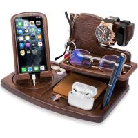 día del padre,Regalo para Hombres Giratorio Soporte de Carga de Madera para teléfonos móviles Carteras Seres Queridos ya Sea por su Aniversariodía Festivo o Solo como un Presente (Negro) - details 0
