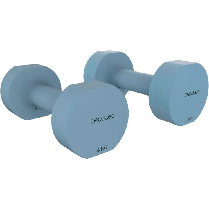 Mancuernas de 1 a 5 Kg, Drumfit 400 DoubleNeo, Recubrimiento de neopreno, Diseño compacto y anti-rodamiento, Entrenamiendo de fuerza, movilidad, equilibrio y resistencia - 1