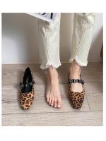 Zapatos Mary Jane de estilo coreano con estampado de leopardo, cabeza cuadrada pequeña, estilo temperamento 2025, con tiras de diamantes y boca baja para mujer - details 1