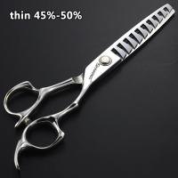 Tijeras profesionales de belleza para mascotas, herramientas de 7 pulgadas para recortar el pelo, curvadas para dientes rectos - details 10