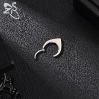 ZS-anillo de nariz de acero inoxidable con forma de triángulo invertido, Piercings minimalistas para el tabique, pendiente, Piercing corporal, joyería de 8/10MM, 16G, 1 unidad - details 4