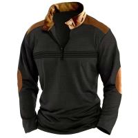2025 Camisa a cuadros para hombre, polo deportivo de manga larga con cremallera - details 7
