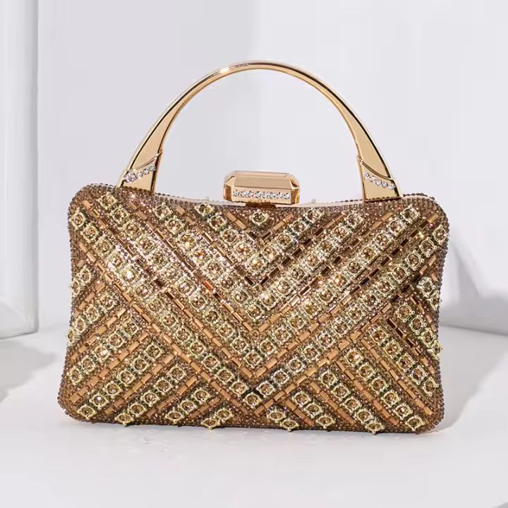 Bolso de Noche Vintage Bolso de Mano de Clase Alta con Diamantes Incorporados - 1