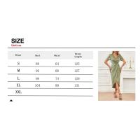 Elegante Vestido de Satén para Mujer Verano 2024 Vestido Maxi Midi con Cuello en V - details 4