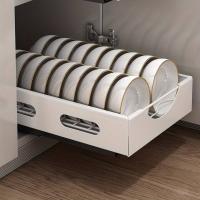 Organizador telescópico multiusos de tamaño utilizable: almacenamiento para gabinetes de cocina con conos extraíbles - details 1