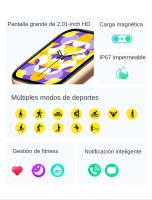 Reloj inteligente P59 para hombres y mujeres, reloj inteligente SANLEPUS con pantalla HD de 2,01 pulgadas, llamadas Bluetooth, notificaciones, más de 100 modos deportivos, monitor de salud para frecuencia cardíaca, oxígeno en sangre y sueño, IP67, compati - details 1