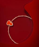 QееΙīп Pulsera Wulu en oro rosa de 18 quilates con ágata roja - details 4
