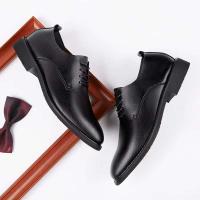 Zapatos formales de cuero informales para hombre, antideslizantes de goma sólida, suela suave y cómoda, fibra ultrafina de negocios - details 3