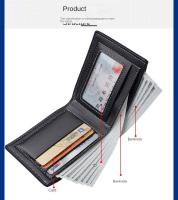 Billetera de cuero casual para hombres, billetera corta para adelgazar, plegable, clip de tarjeta juvenil - details 1