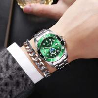 Reloj Deportivo de Acero con Correa de Cuero de Lujo Reloj de Cuarzo con Calendario para Hombres - details 14