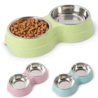 Cuencos Dobles para Mascotas Plato de Agua de Acero Inoxidable para Perros y Gatos - details 0