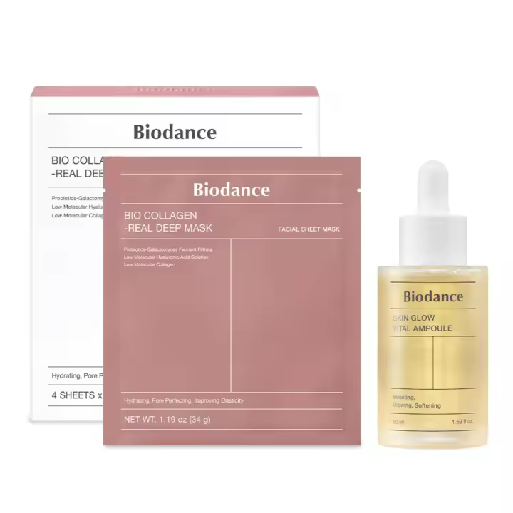 BIODANCE Radiance Duo: mascarilla profunda real de biocolágeno y ampolla vital para el brillo de la piel - 1