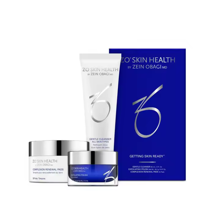 ZO Health Getting Ready Set de 3 piezas para todo tipo de pieles, Limpiador facial suave Limpiador hidratante 200 ml, Exfoliante limpiador 65 g, Crema hidratante 50 ml - 1