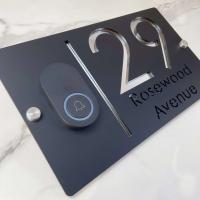 Placa de Dirección de Casa Moderna de Acrílico Gris Brillante Personalizada para Decoración de Pared Ideal para Meubles y Hardware - details 15