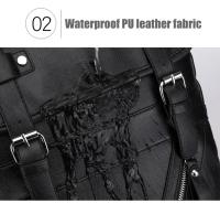 Mochila de cuero para hombre y mujer, morral de estilo universitario, resistente al agua, sencillo y Popular, estilo Retro coreano - details 6