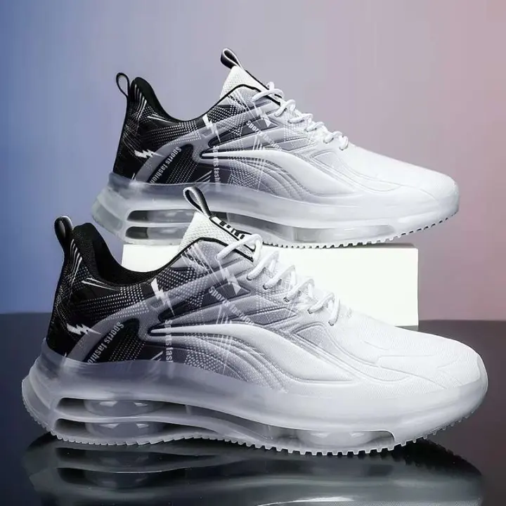 Nuevos zapatos deportivos informales para hombre de alta calidad, parte superior de tela de malla transpirable, zapatos para caminar con suela de PVC de palomitas de maíz antideslizantes elásticas - 1
