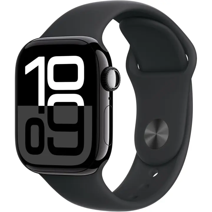 Apple Watch Series 10 GPS+Jais caja de batería de aluminio de 42 mm con pulsera deportiva negra S M - 1