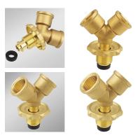 Propane Gas Splitter Adapter with Shut Off Valve Metal Quick Connecting 2 Way Gas Adapter for Gas Burner Tabletop Camping Grill