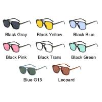 Gafas de Sol Cuadradas Vintage para Mujer Gafas de Sol con Espejo Retro en Negro y Amarillo - details 1