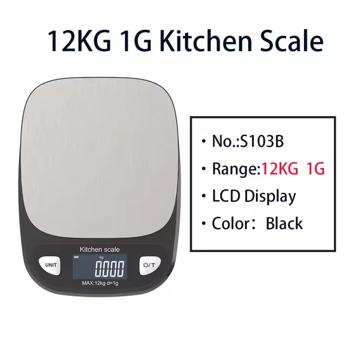 Báscula Digital precisa para cocina, báscula impermeable de 12kg/1g, 6kg/0,1g, balanza electrónica para pesar en el hogar, para joyería, hornear alimentos - 1