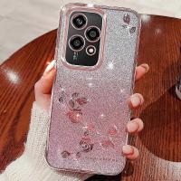 Funda para Honor 200 Lite de TPU con purpurina, diseño floral bonito. - details 0