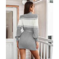 Mini vestido de crochet con lazo para mujer Moda de promoción de cuello alto - details 7