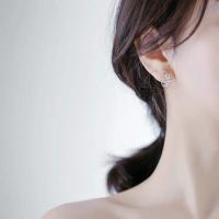 -pendientes de plata de ley 925 para mujer, aretes redondos con forma de flor pequeña, regalo de joyería - details 4
