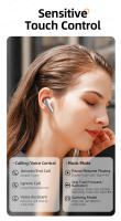 Lenovo-auriculares inalámbricos LP10 TWS, cascos con Bluetooth 5,2, estéreo Dual, reducción de ruido, bajos, Control táctil, modo de reposo largo, originales, nuevos - details 6