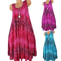 Vestido sin mangas holgado de verano para mujer, sin mangas, con cuello redondo y encaje estampado ral elegante - details 5