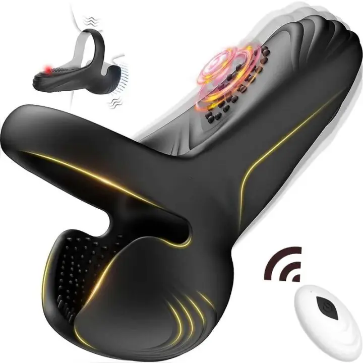 Vibrador 3 en 1 para perineo masculino y juguete sexual, anillo homosexual, entrenador testicular, estimulador escrotal, máscara, anillo para pene - 1