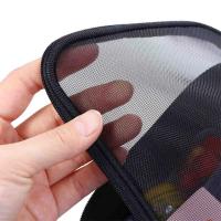 Neceser de viaje con cremallera de nailon Simple para mujer, bolsa de almacenamiento para baño, estuche de maquillaje, bolsa de almacenamiento de cosméticos de malla - details 6