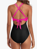 Nueva bolsa suave de una pieza traje de baño cruzado bikini con tirantes en la espalda traje de baño ajustado - details 30