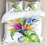Sábana Arco Iris Geométrica con Rayas y Funda para Almohada Conjunto de 3 Piezas de Ropa de Cama Duble con Cubierta de Edredón para Hogar - details 3