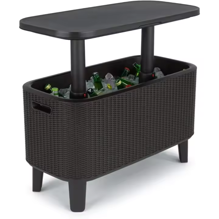 Mesa Nevera para Exterior y Jardín, Capacidad 60L, Color Grafito - 1