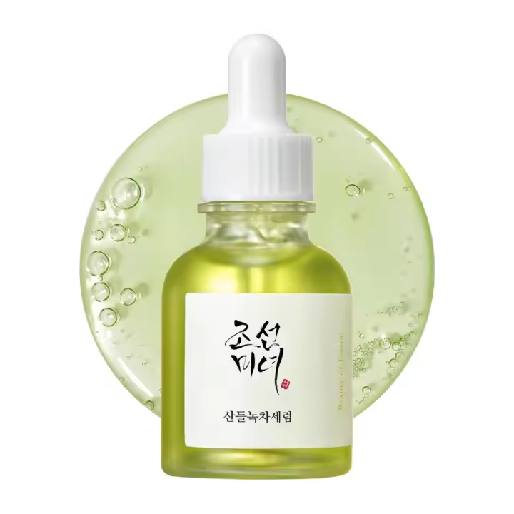 Suero calmante hidratante de té verde, utilizado para pieles sensibles, acné y piel estimulada por rayos UV. Cuidado diario de la piel de hombres y mujeres coreanos. - 1