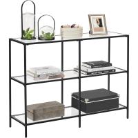 Mueble de Vidrio Templado de 3 Niveles Marco de Metal Morna para Pasillo Salón Dormitorio - details 7