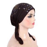 H089 turbante de moda hijab con lentejuelas doradas, pañuelo hijab musulmán, pañuelo islámico, sombrero amira, para colocar en la cabeza. - details 9
