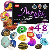 Pluma de Pintura Acrílica de 12-36 Colores Pluma de Marcador Suave para Pintura de Piedra Madera Cerámica Metal Cartón Papelería y Artesanía - details 0