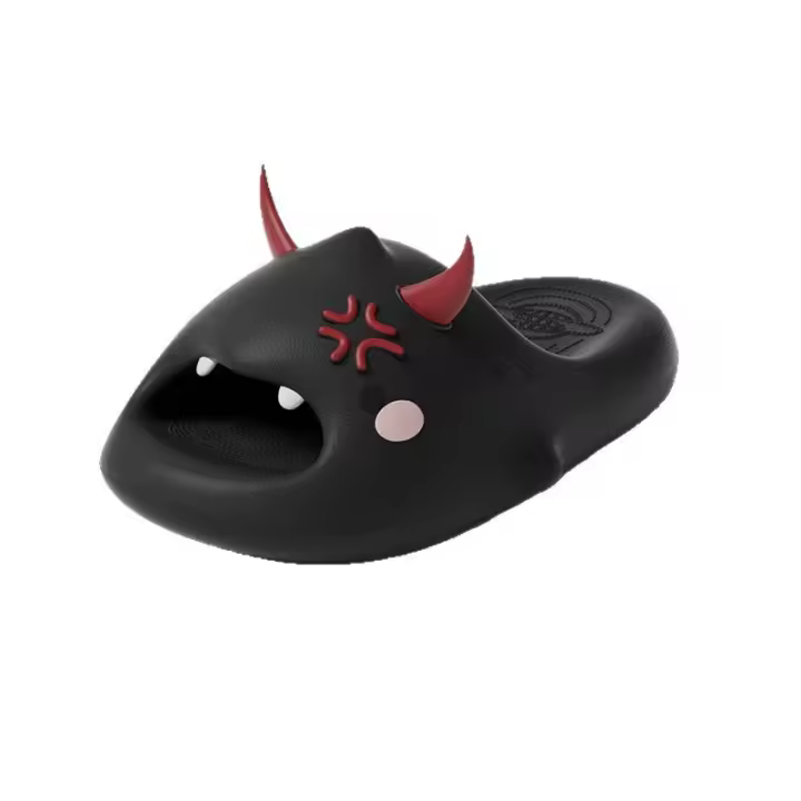 Zapatillas de diablo de dibujos animados verano de las mujeres nuevas sandalias de tiburón pareja zapatillas frescas ropa exterior de los hombres - 1
