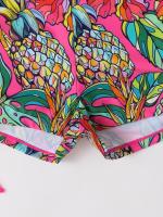 Bañador estampado de cintura alta para mujer, Bikini de cuello alto con cordón, ropa de baño femenina, ropa de playa 2024 - details 16