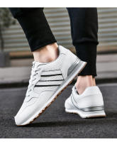 Zapatillas de deporte de cuero para hombre, zapatos deportivos informales para exteriores, antideslizantes, transpirables, cómodos para caminar - details 12