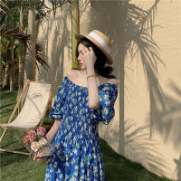 Mangas acampanadas francesas finas con cuello en V estampado casual para mujer, falda de princesa con volantes, nuevo estilo para el verano - details 4