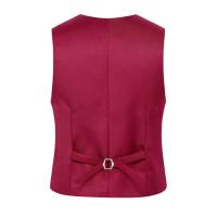 Chaleco Formal sin mangas con bolsillos, traje masculino de un solo pecho, chaleco informal para fiesta, Bar, vestido de banquete, chaleco de traje de Color sólido - details 6