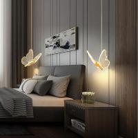 Lámpara colgante de mariposa para dormitorio, candelabro de mesita de noche, lámpara de decoración minimalista moderna para dormitorio - details 2