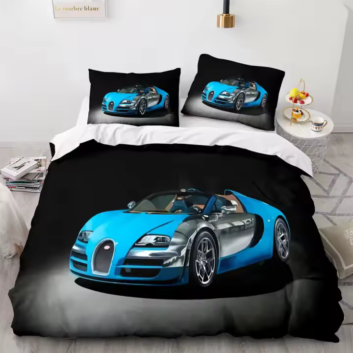 Juego de Ropa de Cama de Supercar Diseño Colorido de Coche Deportivo Poliéster 2/3pcs - 1