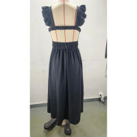 Vestido sin Espalda de Verano 2025 Estilo Tejido Adelgazante a Cintura Alta A-Línea Moda de Mujer - details 3