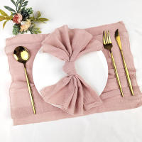 Juego de 30 telas de algodón de gasa, 30x30cm, decoración de boda, uso diario, cena, té, mesa, pueblo, servilletas de Navidad - details 6