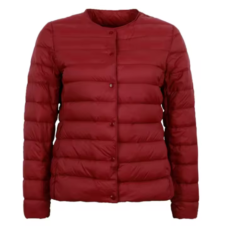 Abrigo de mujer ultra ligero de pluma de pato con tejido mate cálido abrigo a prueba de viento parka chaquetas de down para mujer material de exterior de nylon material de forro de poliamida tipo de botón de cierre - 1