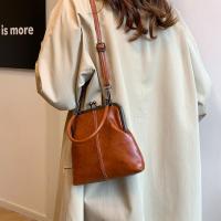 Bolso de hombro elegante con cierre de beso, bolso cruzado de estilo chino Retro de cuero PU, bolso de mujer Vintage de gran capacidad de Color sólido - details 19