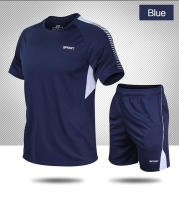 Traje deportivo informal de verano para hombre, pantalones y mangas cortas transpirables de secado rápido, holgados para correr - details 10